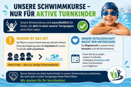 Unsere Schwimmkurse - nur für aktive Turnkinder